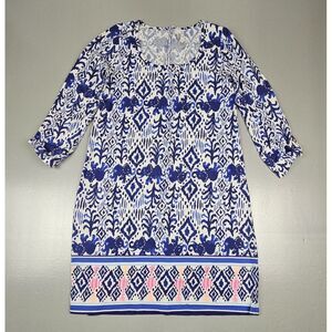 Lilly Pulitzer Womens Medium Knit Dress Ocean Ridge‎ Blue Pink.